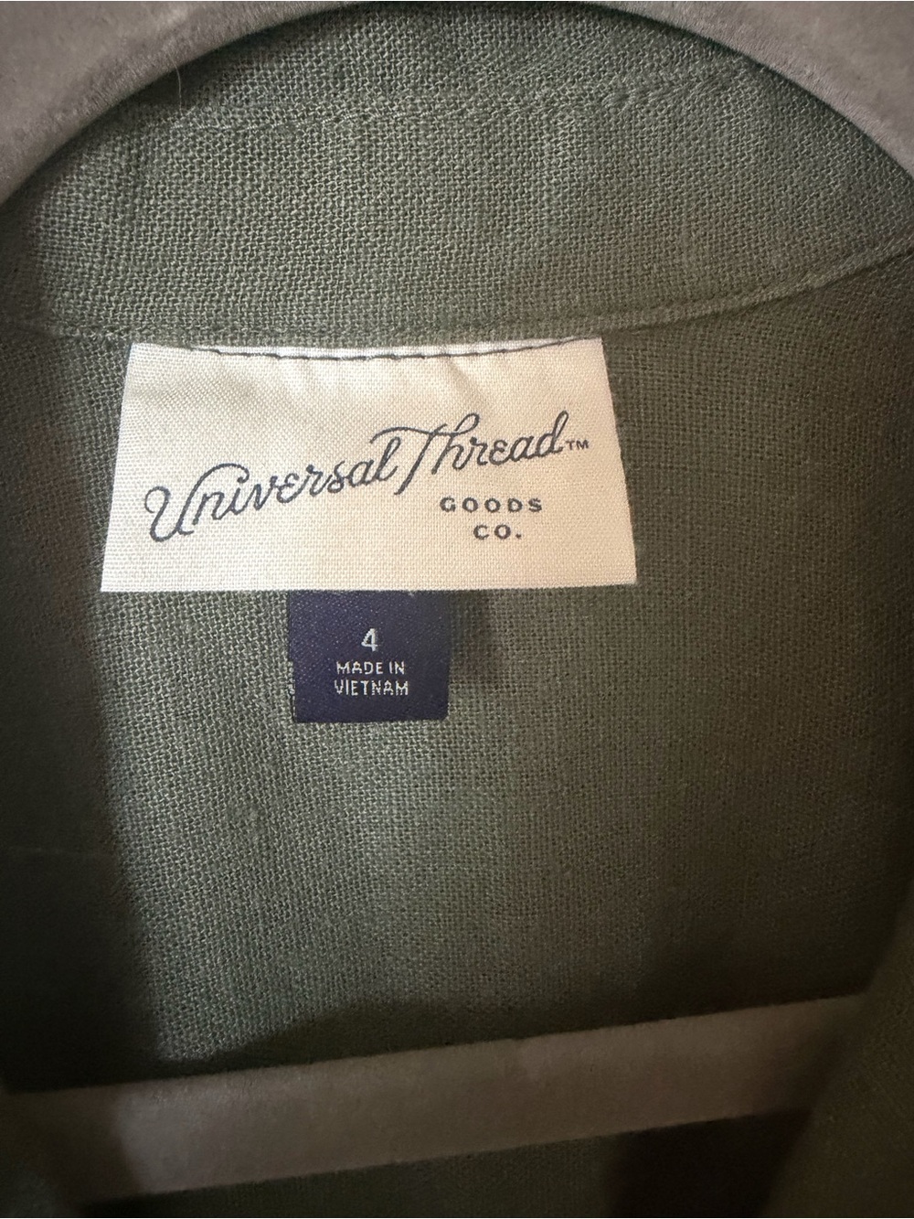 Universal Thread Olive Green Collared Button-Midi Dress - Picture 4 of 4
